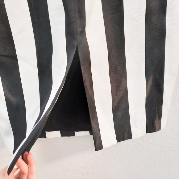 Kendall & Kylie Striped Leather Trim Skirt M - Picture 4 of 6